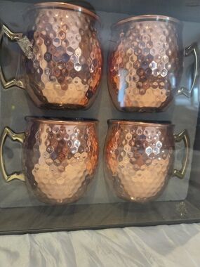 Hammered Copper Moscow Mule Mugs - Set of 4 NWT